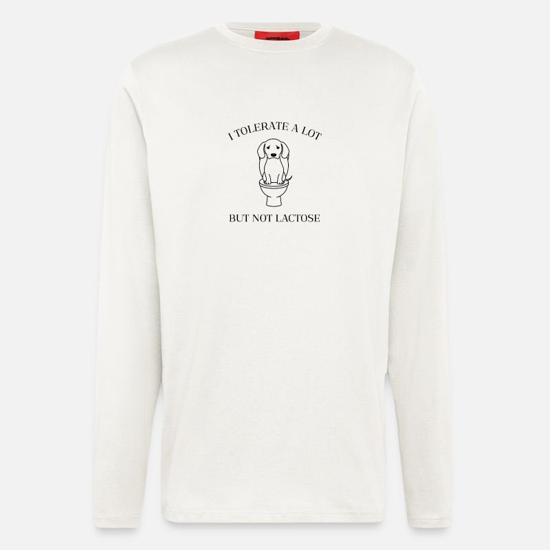Moody Dachshund – No Lactose Fun - Langarmshirt - made by SPREAD  - OFF WHITE