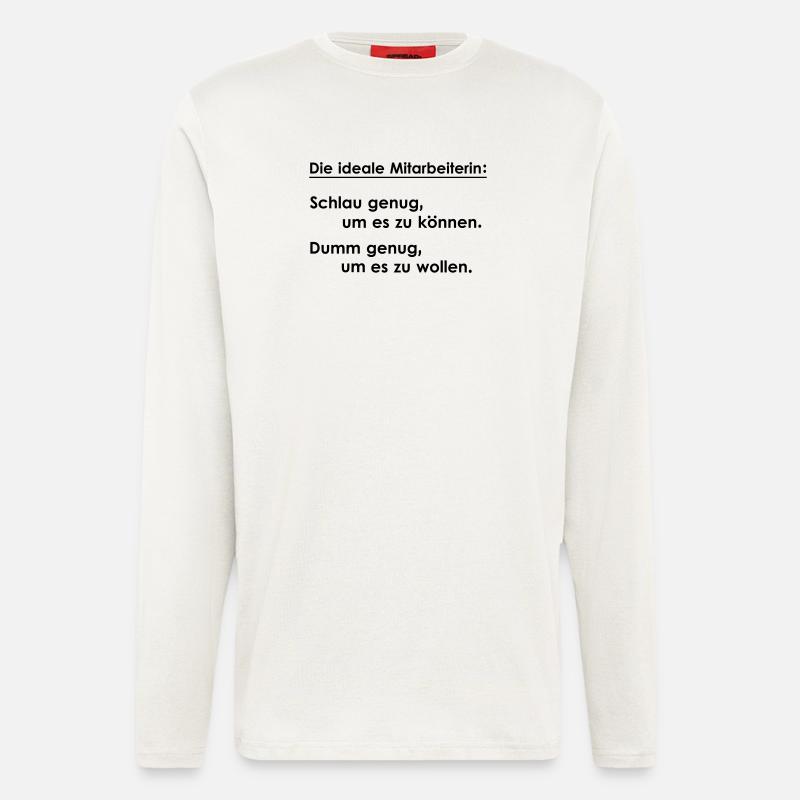 Die ideale Mitarbeiterin - Langarmshirt - made by SPREAD  - OFF WHITE