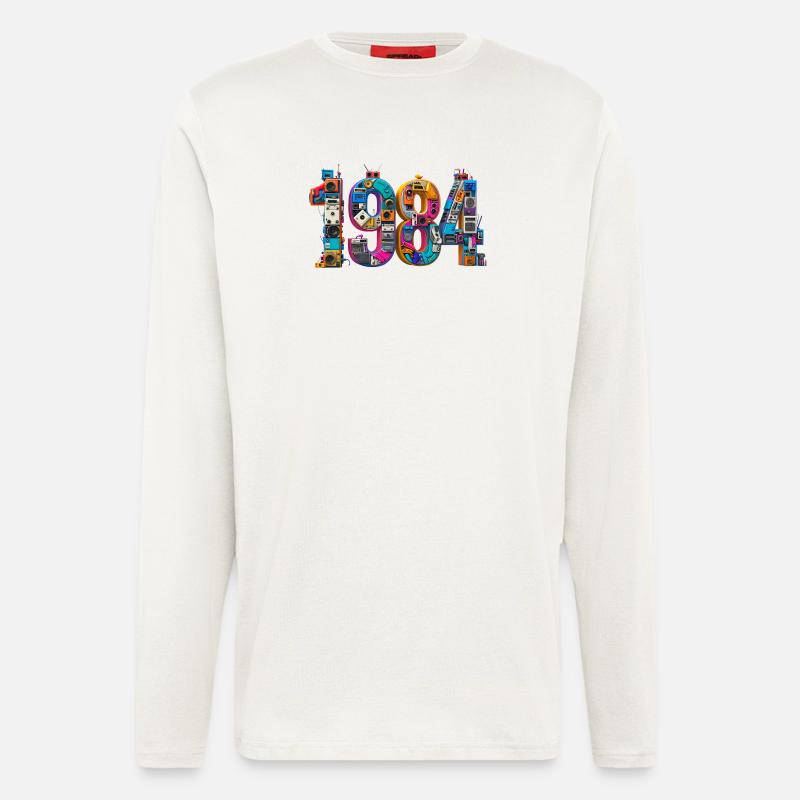 1984 – Abitur, Geburt oder Heirat  - Langarmshirt - made by SPREAD  - OFF WHITE
