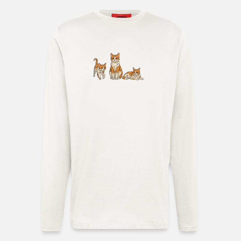 Geometrisches Katzen Trio - Langarmshirt - made by SPREAD  - OFF WHITE