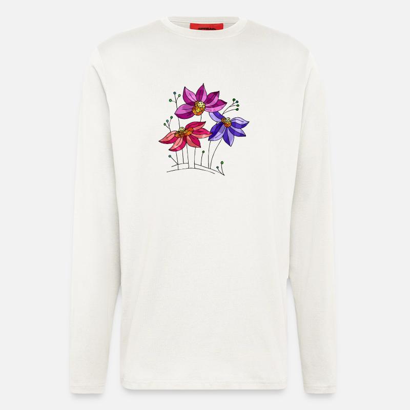 Blumen - Langarmshirt - made by SPREAD - OFF WHITE