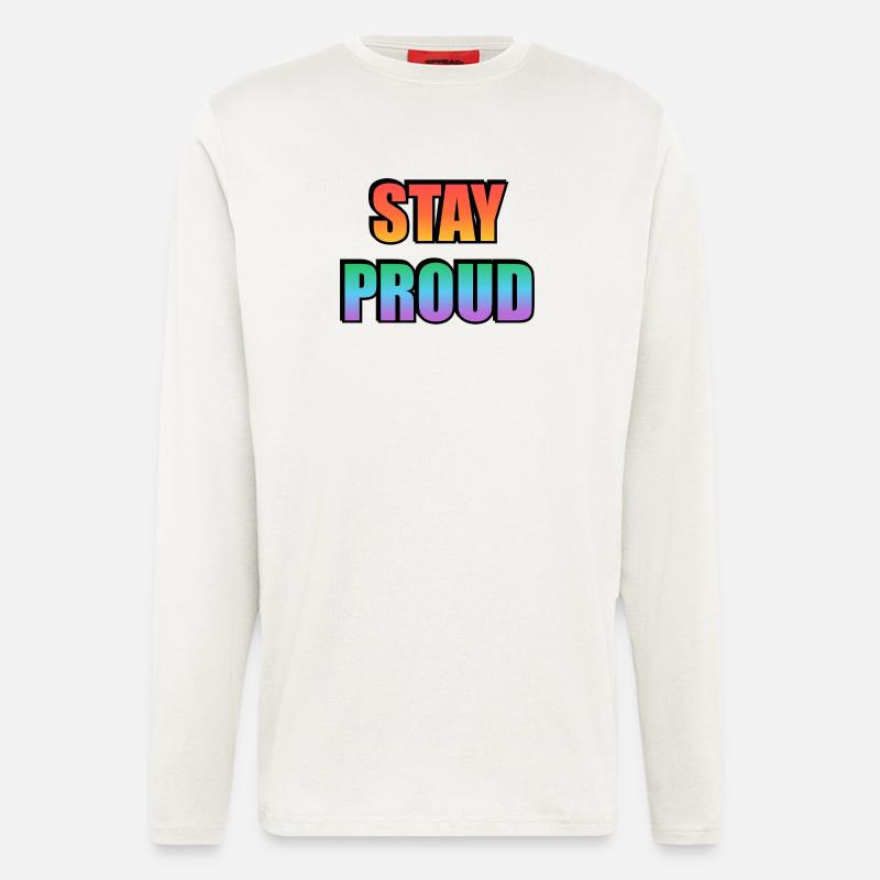 Stay Proud Gradient Text Design - Longsleeve - made by SPREAD  - OFF WHITE