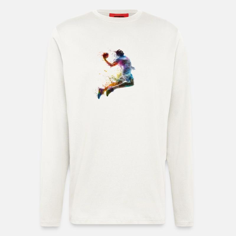 Farbexplosion Handball Sprungwurf - Langarmshirt - made by SPREAD  - OFF WHITE