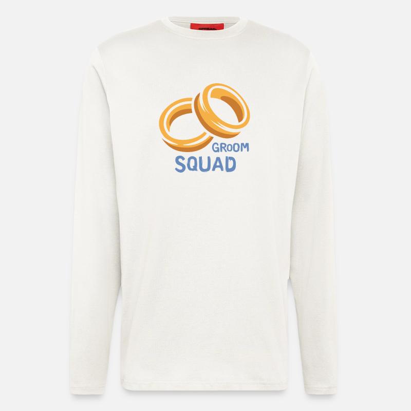Groom Squad Ringe Junggesellenabschied - Langarmshirt - made by SPREAD  - OFF WHITE