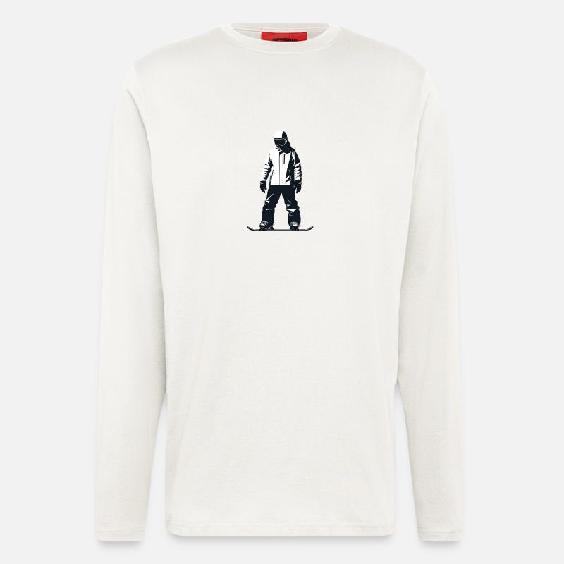 Snowboarder - Cooles Silhouetten-Logo - Langarmshirt - made by SPREAD - OFF WHITE