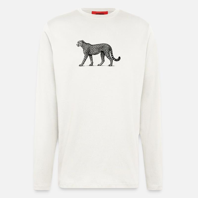 Schwarzweiß Leopard Muster - Langarmshirt - made by SPREAD  - OFF WHITE