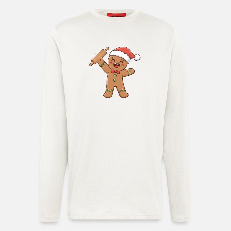 Weihnachtsbäckerei Kunst Bäcker - Langarmshirt - made by SPREAD  - OFF WHITE
