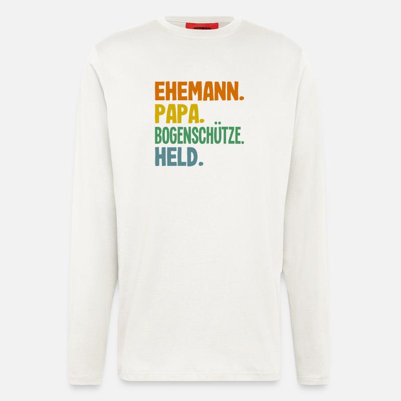 Bogenschießen Bogenschütze Geschenk - Langarmshirt - made by SPREAD  - OFF WHITE