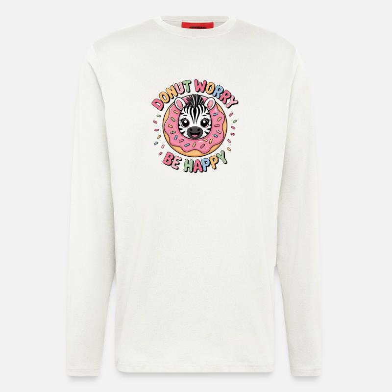 Zebra Donut Candy Dessert Bakery Fun - Longsleeve - made by SPREAD  - OFF WHITE