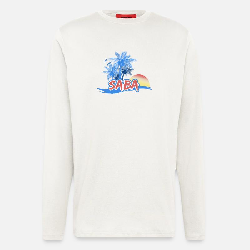 Saba as a beach - Longsleeve - made by SPREAD  - OFF WHITE