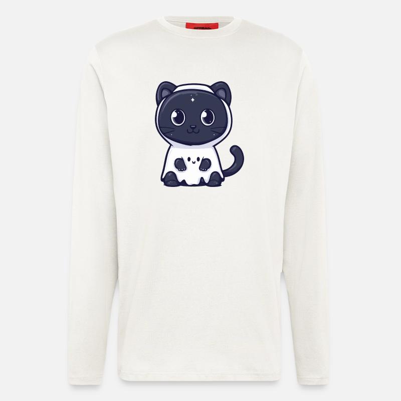 Panther Halloween Geist - Langarmshirt - made by SPREAD  - OFF WHITE