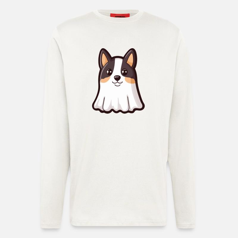Border Collie Dog Halloween Ghost - Longsleeve - made by SPREAD - OFF WHITE