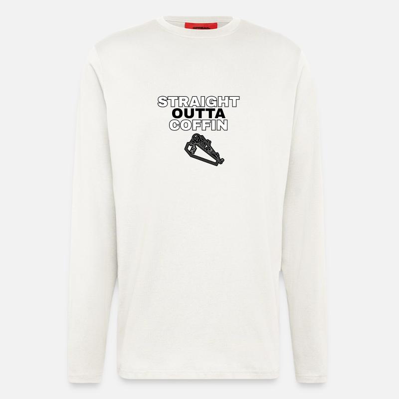 Straight Outta Coffin Skeleton Design - Longsleeve - made by SPREAD  - OFF WHITE