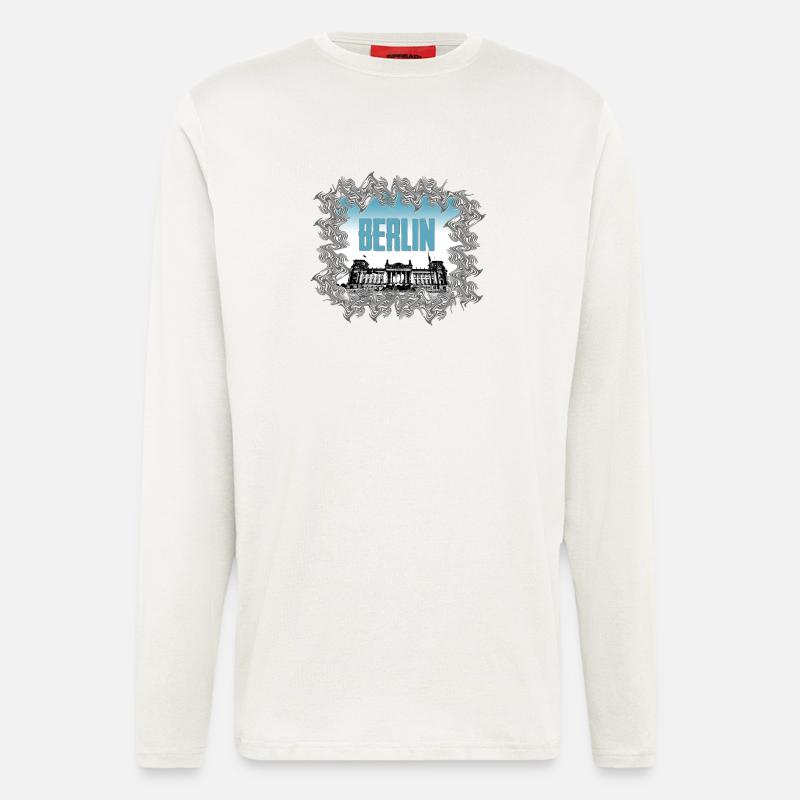 Berlin Skyline Brandenburger Tor - Langarmshirt - made by SPREAD - OFF WHITE