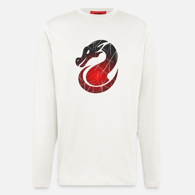 Red Dragon with Split Texture - Longsleeve - made by SPREAD  - OFF WHITE