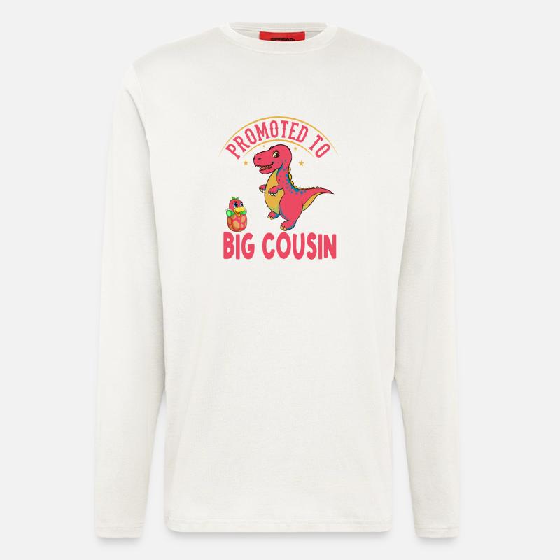 Befördert zum großen Cousin-T-Rex-Dinosaurier - Langarmshirt - made by SPREAD  - OFF WHITE