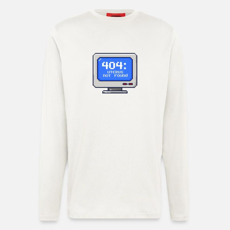 404: Uterus Not Found - 8-Bit Pixel - Longsleeve - made by SPREAD  - OFF WHITE