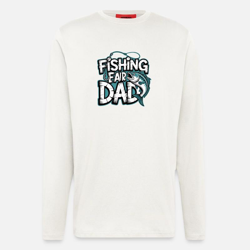 Fischfang Papa Comic Tee - Langarmshirt - made by SPREAD - OFF WHITE