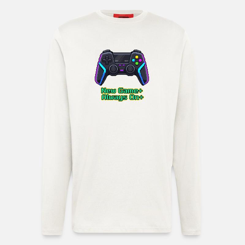 Neon Pixel Controller New Game Plus - Longsleeve - made by SPREAD  - OFF WHITE