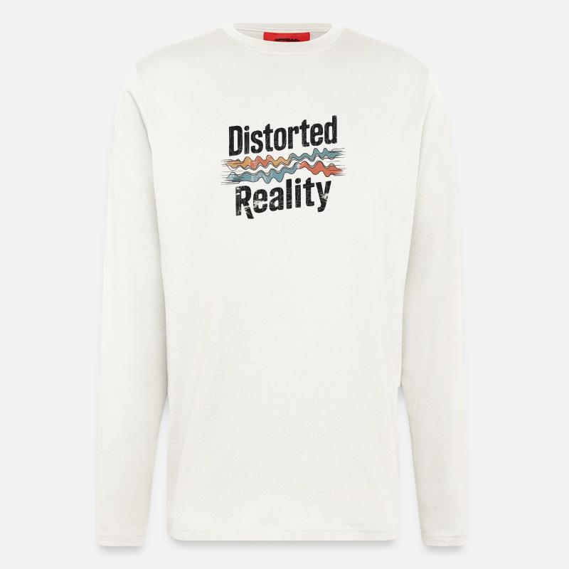 Retro Grunge – Distorted Reality - Langarmshirt - made by SPREAD  - OFF WHITE