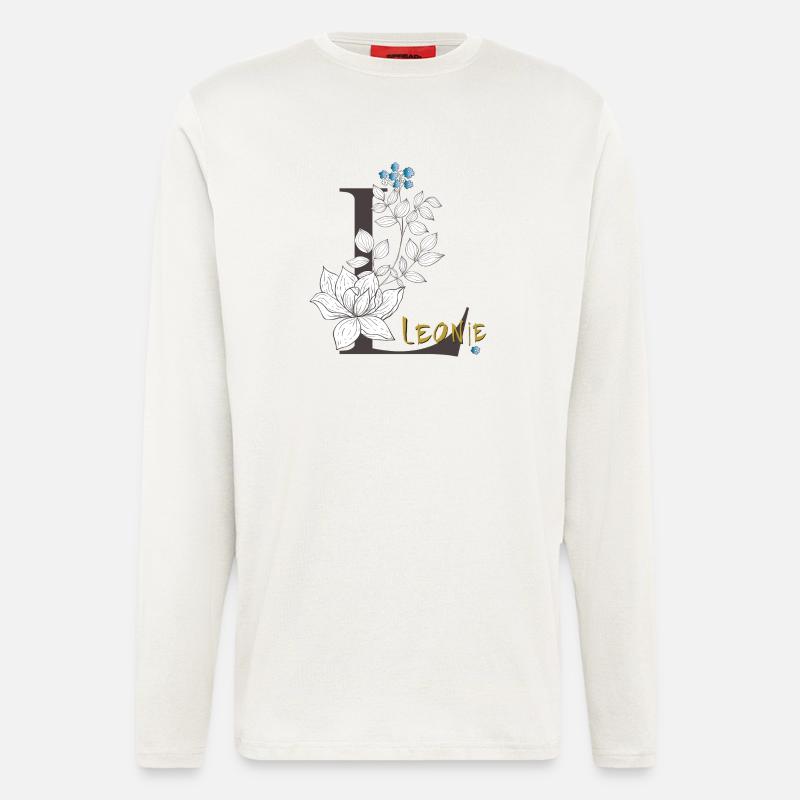 Buchstabe L Leonie - Langarmshirt - made by SPREAD  - OFF WHITE