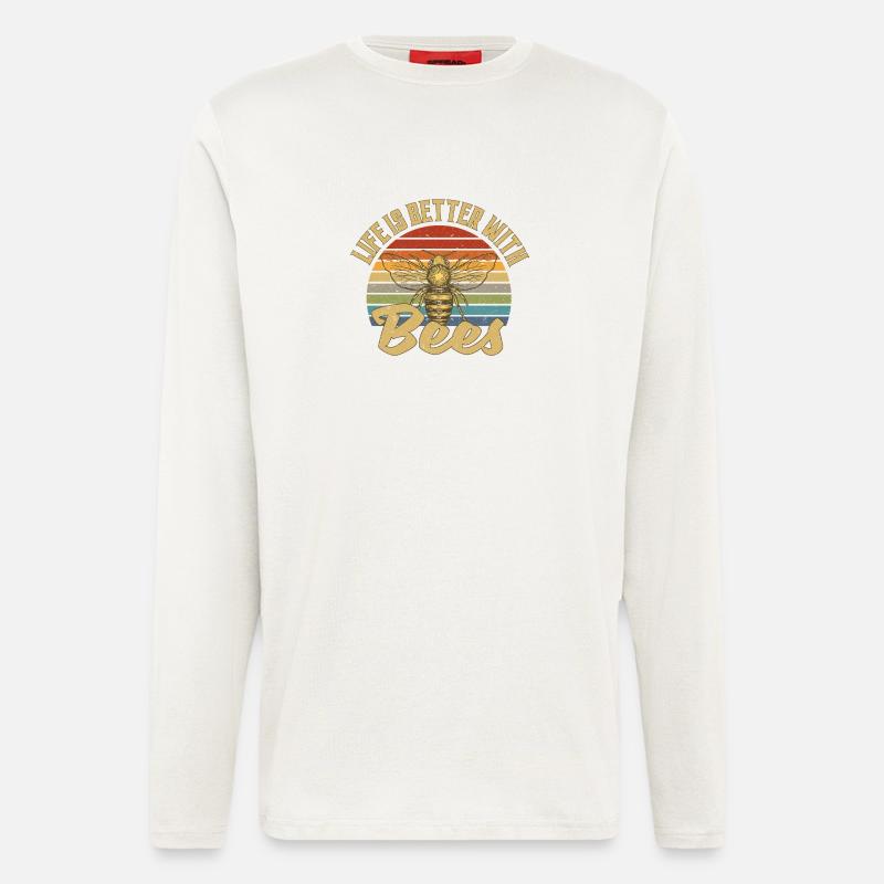 Life Is Better With Bees - Langarmshirt - made by SPREAD  - OFF WHITE