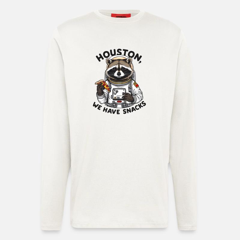 Waschbär Astronaut Houston We Have Snacks - Langarmshirt - made by SPREAD  - OFF WHITE