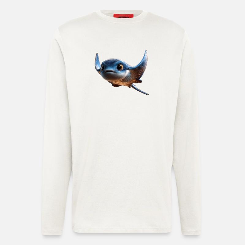 Manta Rochen Teufelsrochen Stachelrochen Taucher - Langarmshirt - made by SPREAD  - OFF WHITE