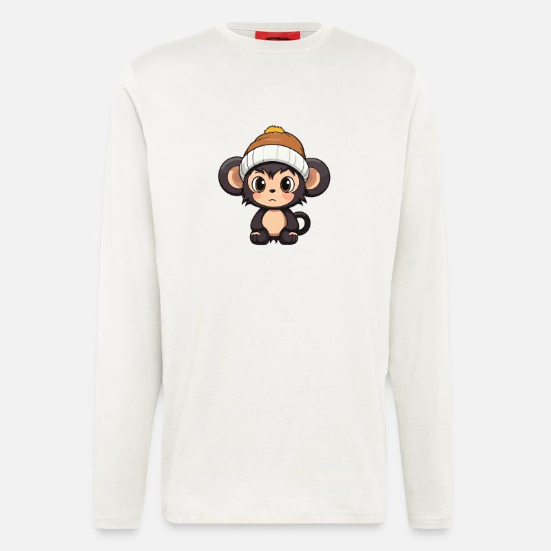 Affe Winter Tier Baby Comic - Langarmshirt - made by SPREAD  - OFF WHITE