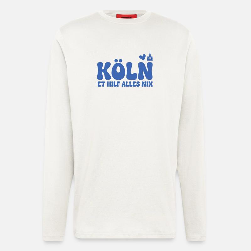 Köln Dialekt Grobschrift Logo - Langarmshirt - made by SPREAD  - OFF WHITE