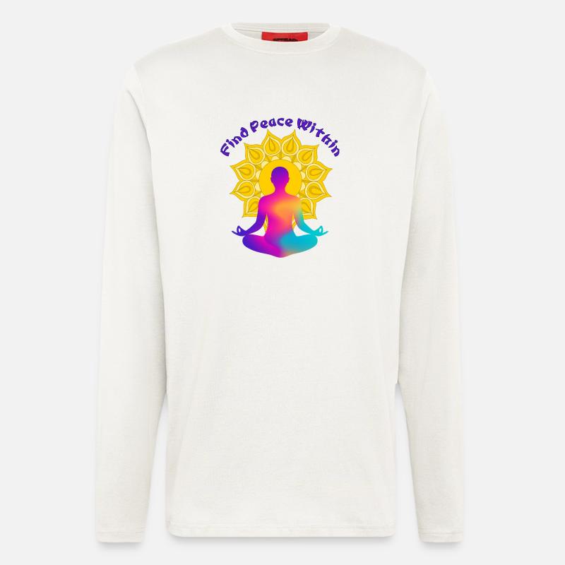 Finde einen Frieden in Mandala Glow - Langarmshirt - made by SPREAD  - OFF WHITE