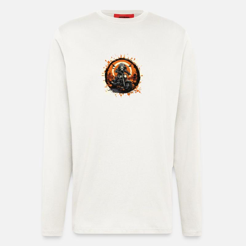 Skeleton Biker in Halloween Ring - Longsleeve - made by SPREAD - OFF WHITE