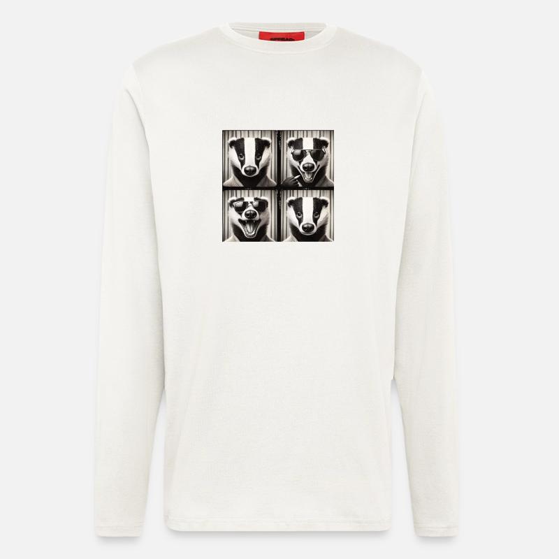 Badger Sonnenbrille Collage - Langarmshirt - made by SPREAD  - OFF WHITE