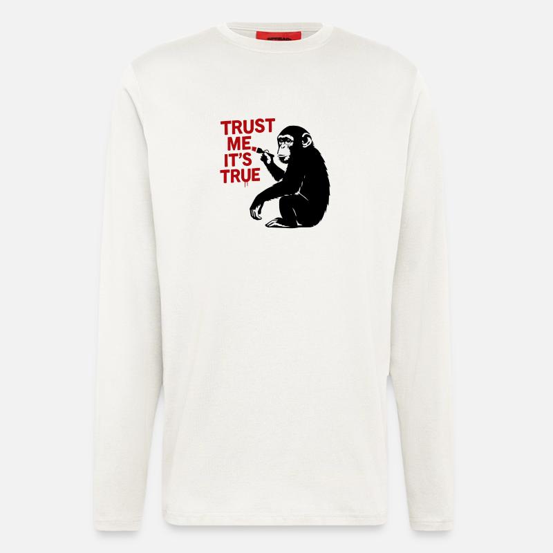 Believe me, it's true – monkey art - Longsleeve - made by SPREAD  - OFF WHITE