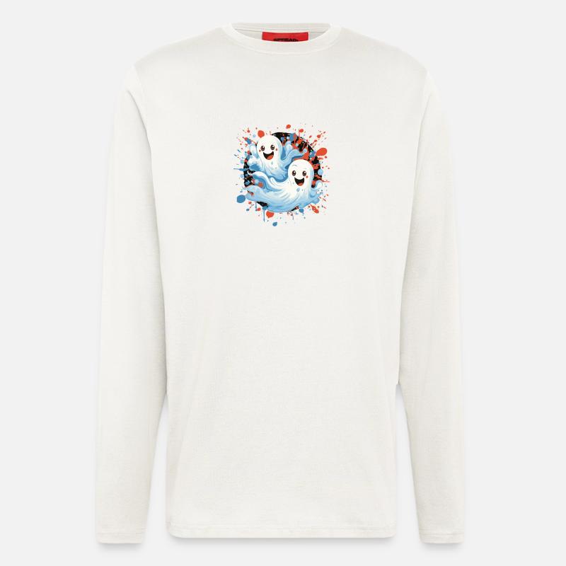 Fröhliche Geister im Farbschauer - Langarmshirt - made by SPREAD  - OFF WHITE