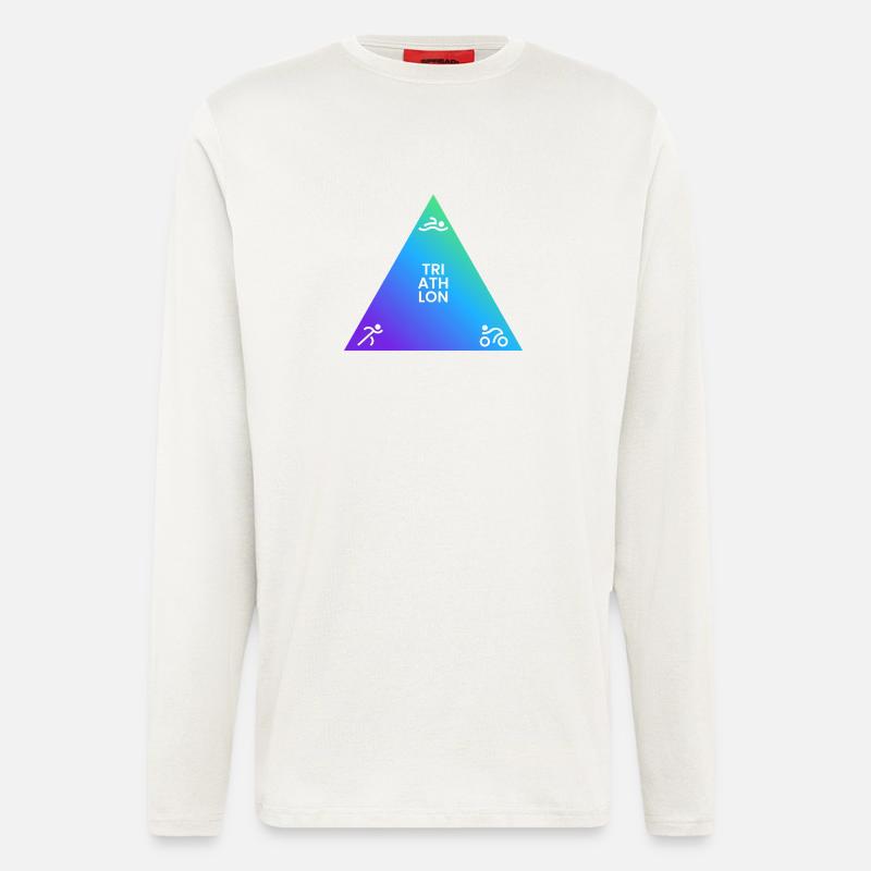Triathlon Dreieck Gradient Logo - Langarmshirt - made by SPREAD  - OFF WHITE