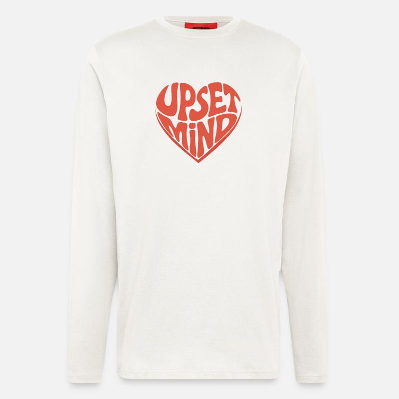 Upset Mind – Retro Herz Design - Langarmshirt - made by SPREAD  - OFF WHITE