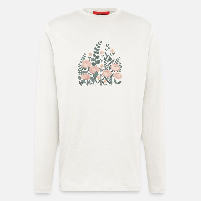 Boho Blumen – Blühende Harmonie - Langarmshirt - made by SPREAD  - OFF WHITE