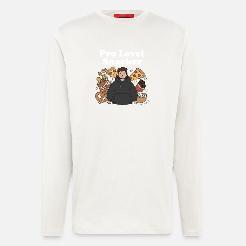 Pro Level Snacker Motif - Longsleeve - made by SPREAD  - OFF WHITE