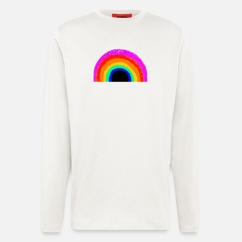 Lebendiger Regenbogenbogen - Langarmshirt - made by SPREAD  - OFF WHITE