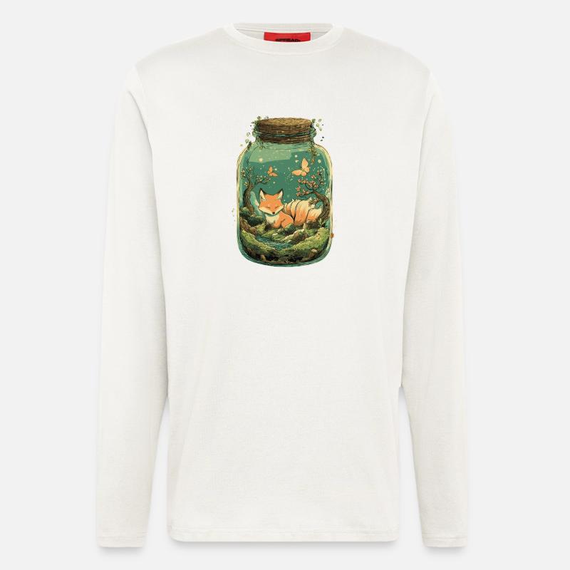 Magic Kitsune Fox Kawaii Terrarium - Longsleeve - made by SPREAD  - OFF WHITE