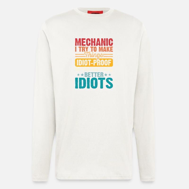 Mechaniker Mechatroniker Handwerker Geschenk - Langarmshirt - made by SPREAD  - OFF WHITE