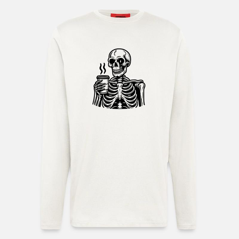Dead Inside but Caffeinated - Longsleeve - made by SPREAD  - OFF WHITE
