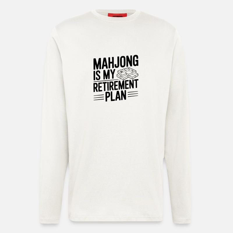 Mahjong is My Retirement Plan - Longsleeve - made by SPREAD  - OFF WHITE