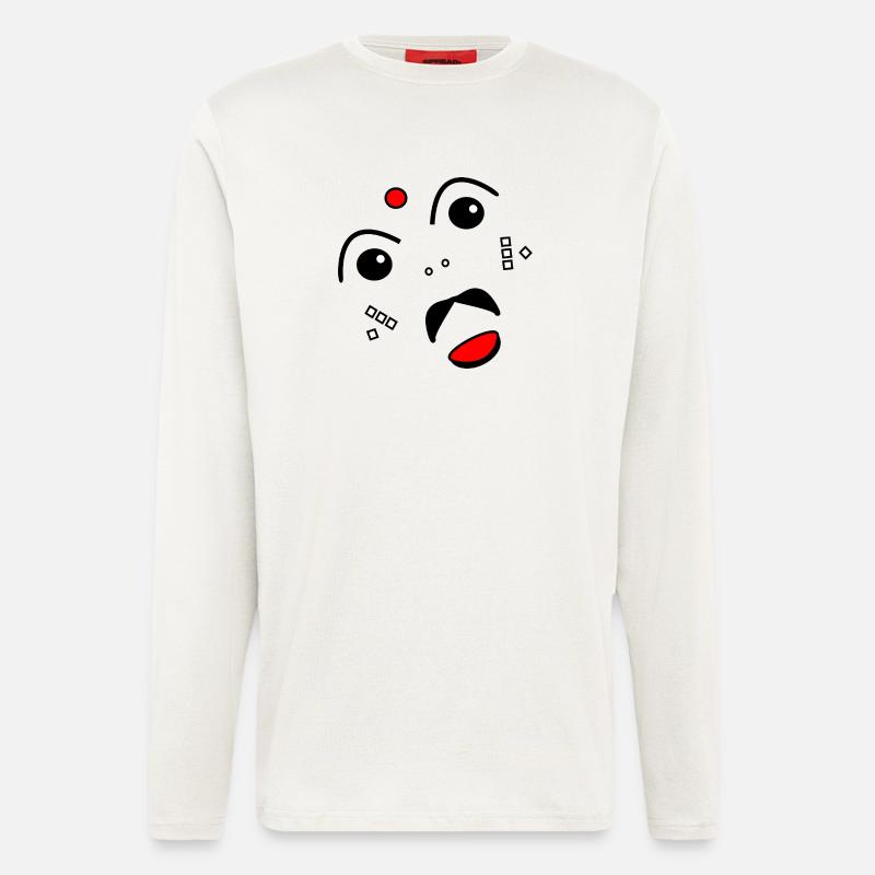Face stylized - Longsleeve - made by SPREAD  - OFF WHITE