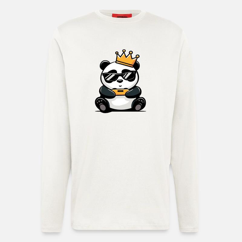 Panda Controller und Krone - Langarmshirt - made by SPREAD  - OFF WHITE