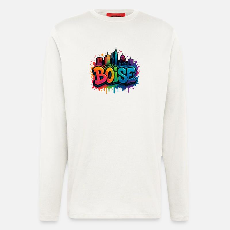 Boise Graffiti Skyline - Longsleeve - made by SPREAD  - OFF WHITE