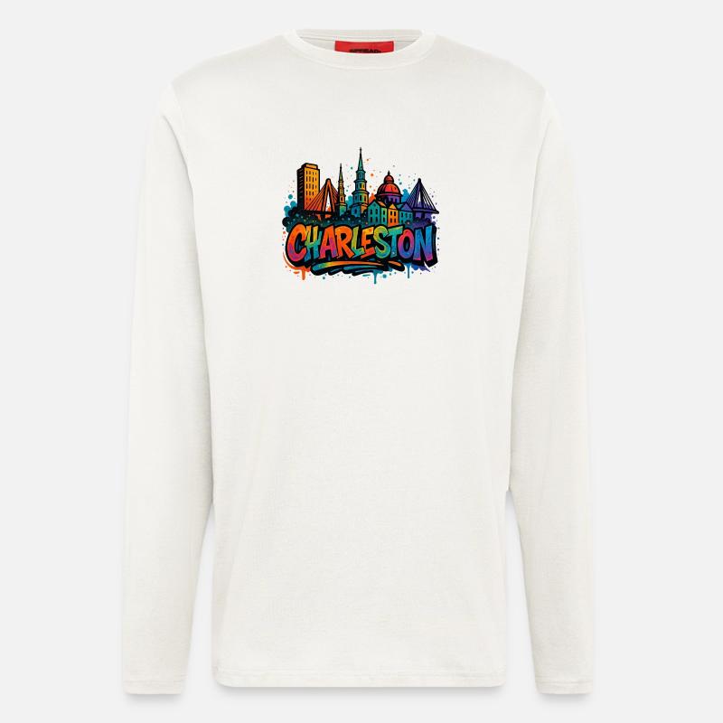 Charleston Skyline Graffiti - Longsleeve - made by SPREAD  - OFF WHITE