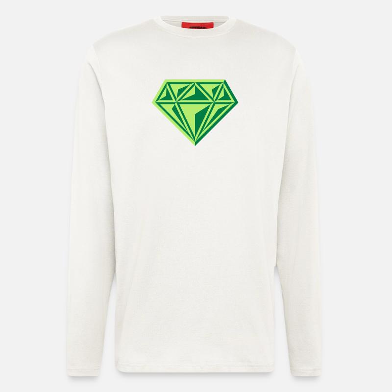Diamant (Edelstein / Brillant / Symbol / Gre / 2C) - Langarmshirt - made by SPREAD  - OFF WHITE