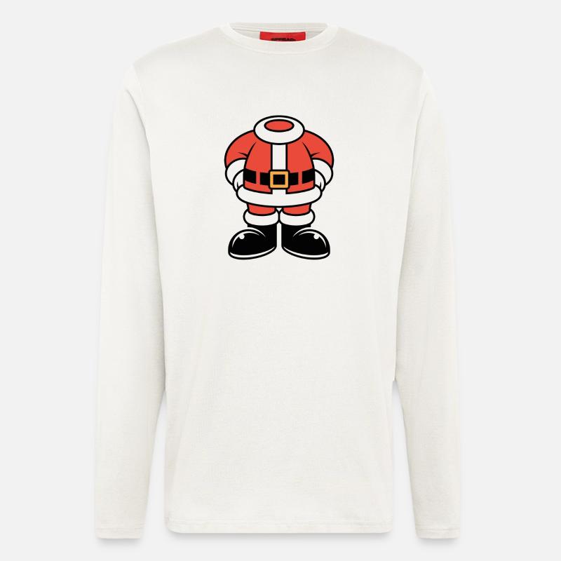 Große Santa Silhouette in Rot - Langarmshirt - made by SPREAD  - OFF WHITE